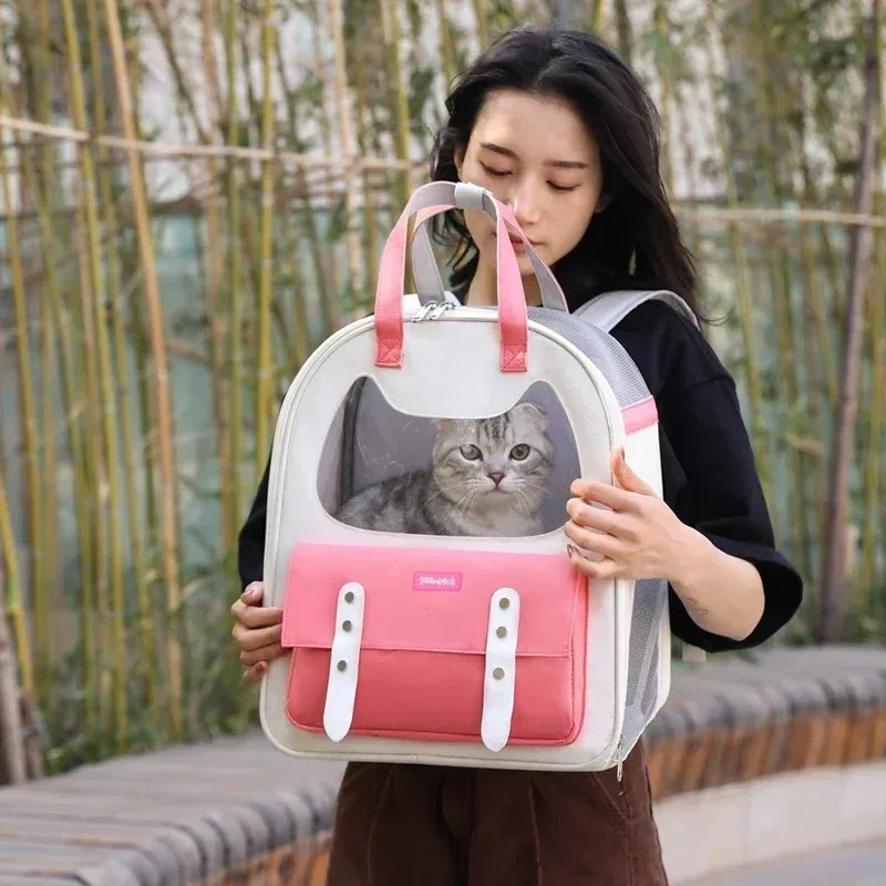 

Small pet dog backpack, portable cat bag, large capacity, foldable, breathable, suitable for going out and going to school
