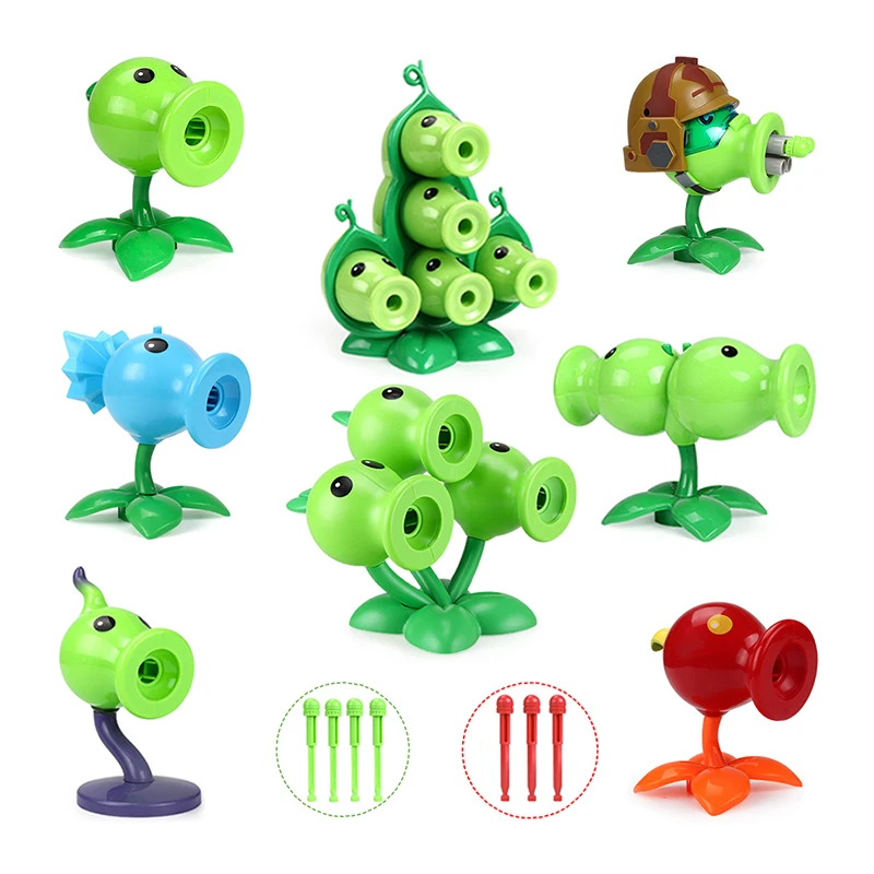 

1pcs Plants vs. Zombies 2 Hard Glue Peashooter Cabbage-Pult Torchwood Sunflower Action Figures Model Doll Shooting Toy Kids Gift