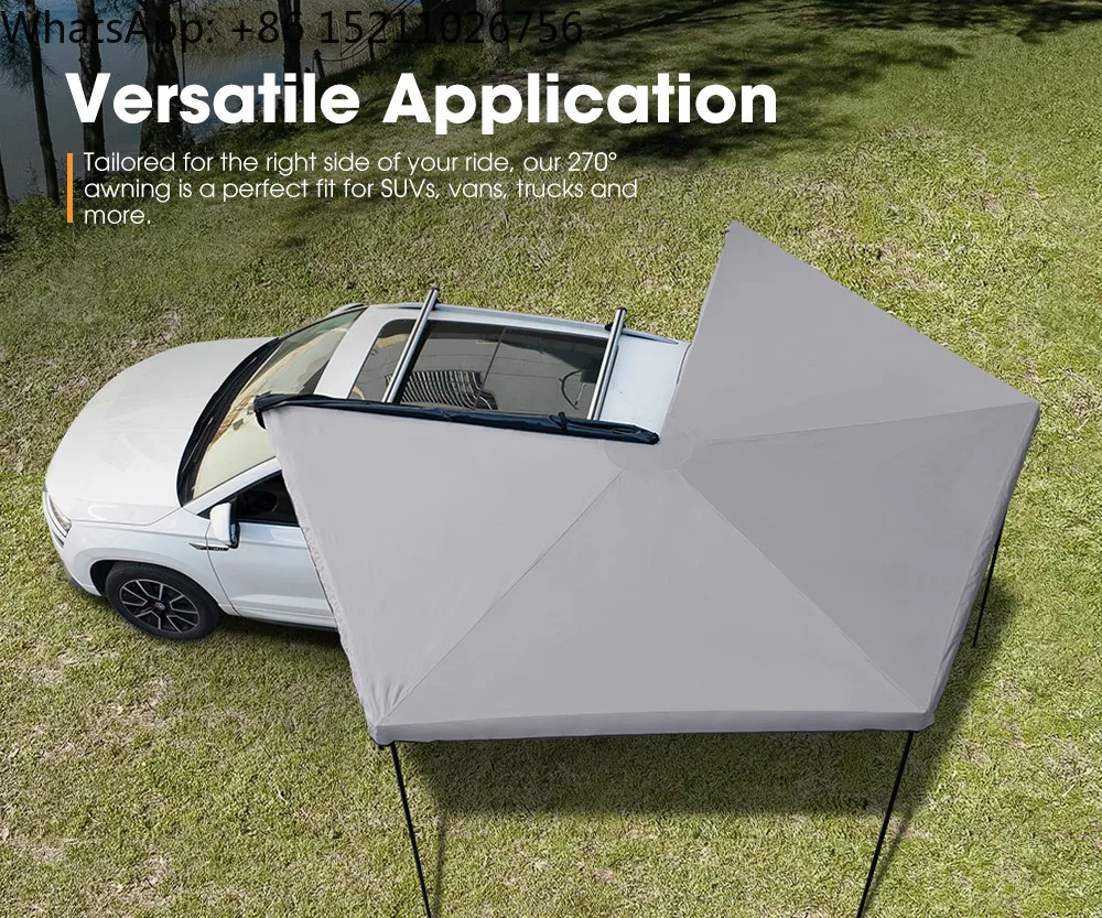 270 Degree Car Side Campervan Awning 4wd Offroad Camping 4x4 Free Standing Awning Outdoor Rv Caravan Awning