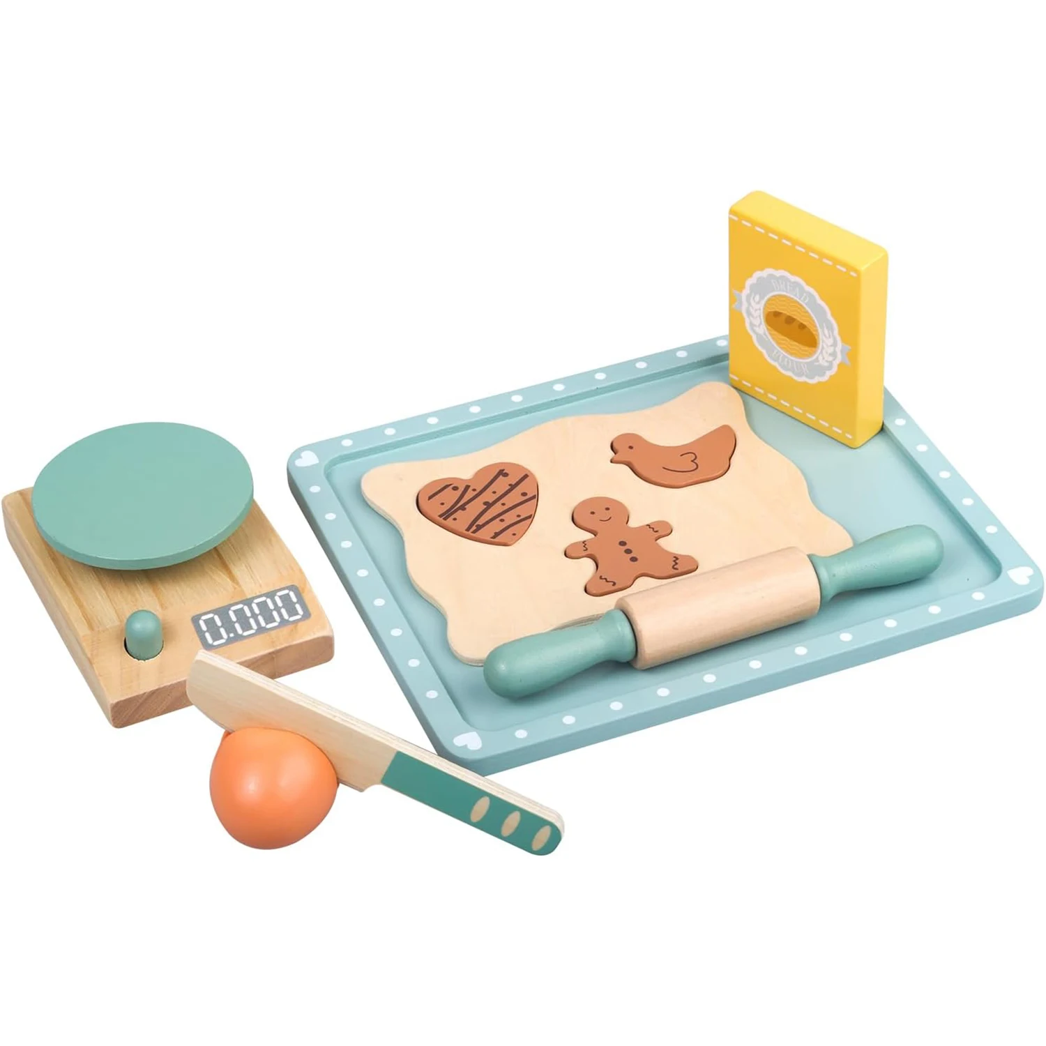 Wooden children's kitchen toys, simulated cookies for sale, afternoon tea, playing house, role-playing