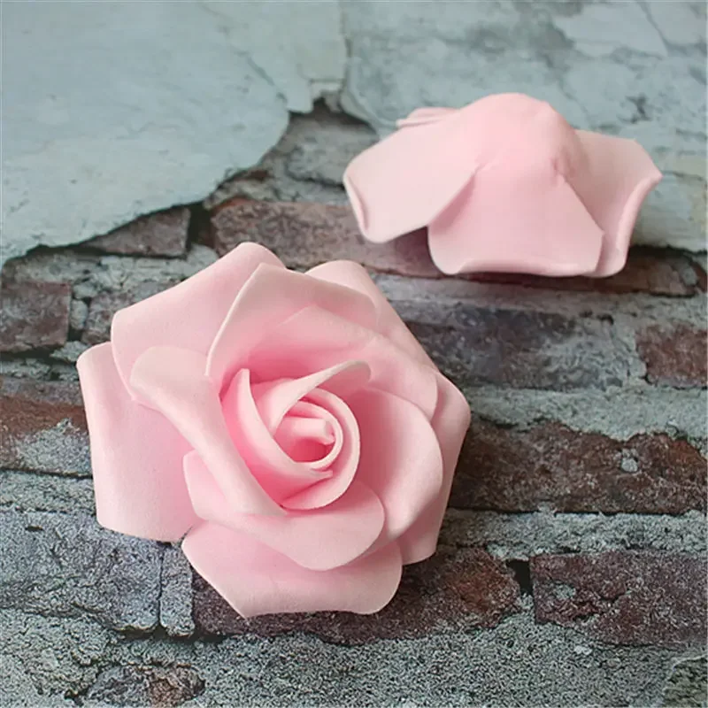 Großhandel 100Pcs 6CM Schaum Rosen Blume Diy Geschenke Box Hochzeit Home Decor Braut Zubehör Künstliche Blumen