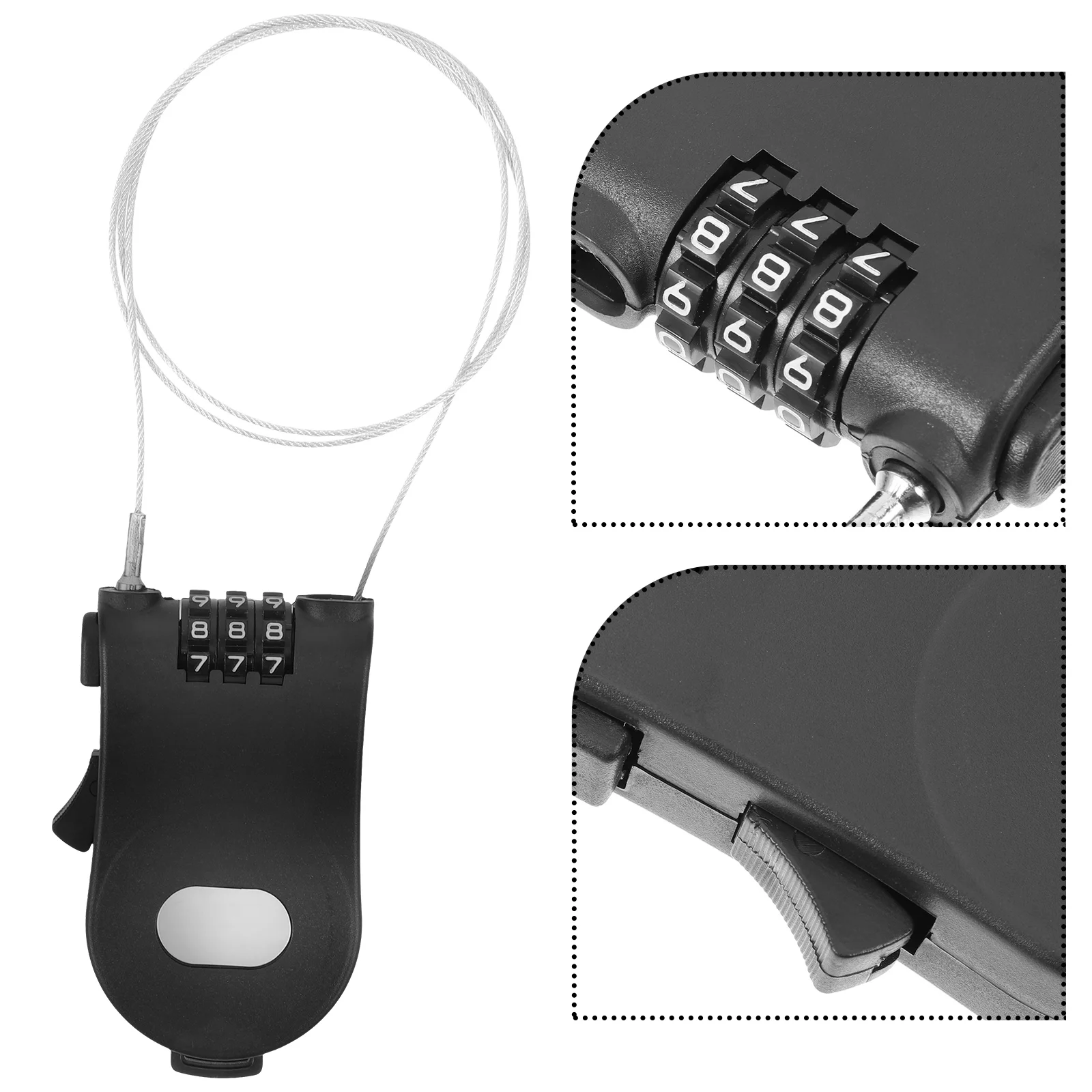 Retractable Wire Rope Password Lock Combination Coded Locker Outdoor Keyed Padlock Snowboard Lock Anti-Theft Lock