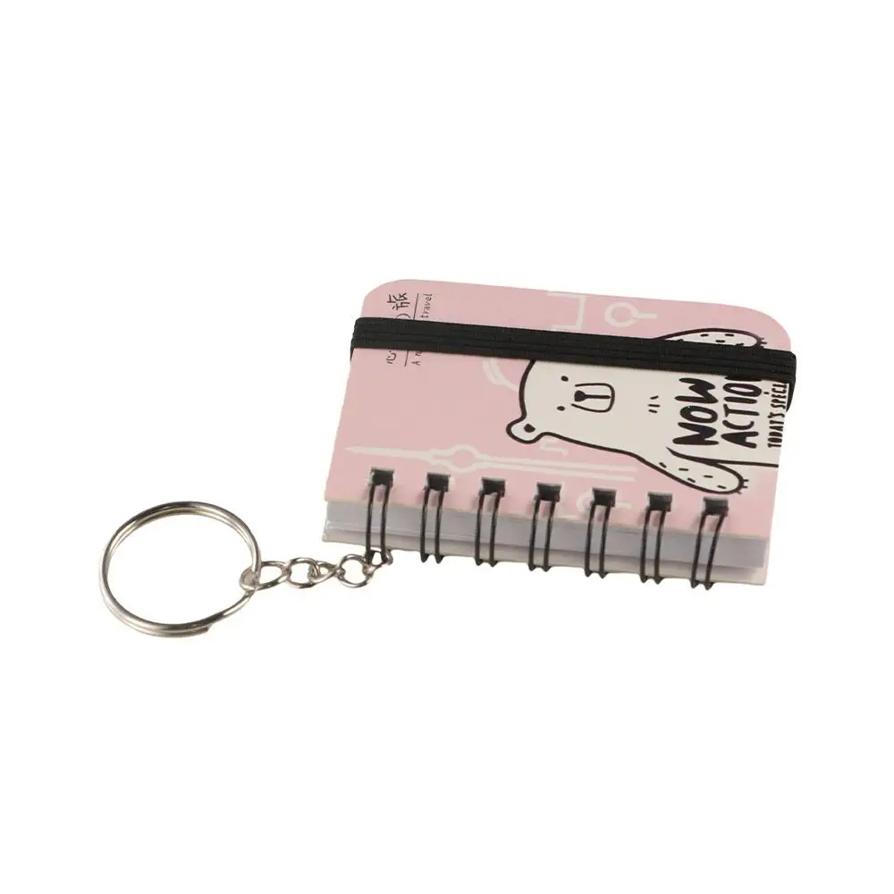 Journal Planner Notebook Keychain Random Pattern Small Book Mini Notebook Pocket Hanging Keychain with Notepad Stationery Gift