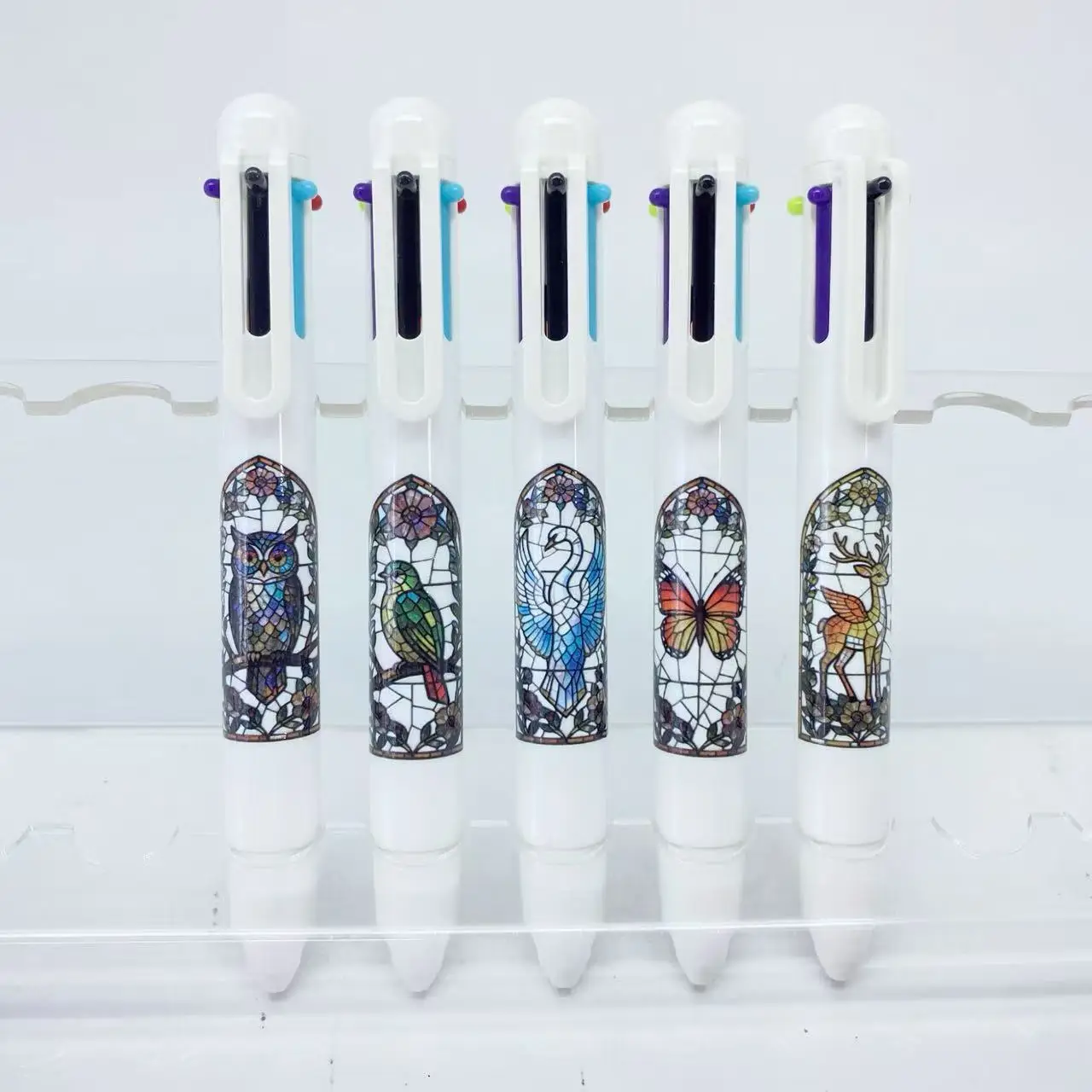 

5PCS/10PCS Animal Flower Window White Set Six Colors Combined round Tip Pens Student Marker Writing Pens