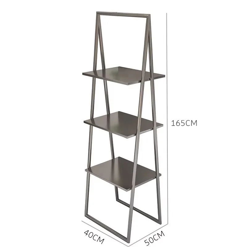Stainless steel brushed clothing store multi-layer rack floor-to-ceiling