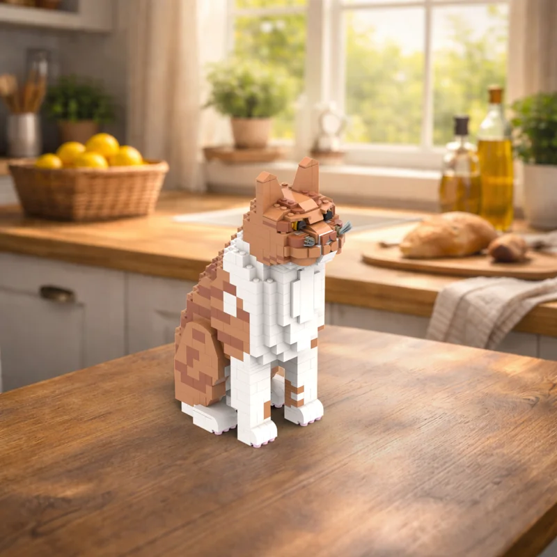 

Конструктор Calico Cat (альтернативная сборка), модель милого питомца для взрослых коллекционеров и для демонстрации на рабочем столе