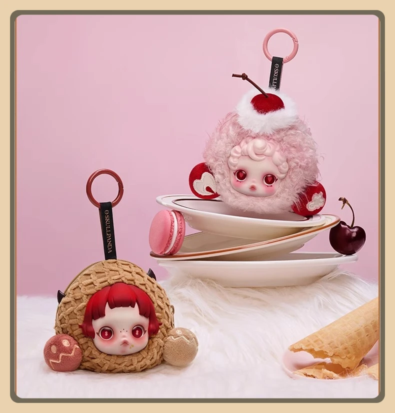 Authentieke POPMART SKULLPANDA Sleepless Theater Series oortelefoon Case Perifere hanger cadeau Verrassing xmas Mystery Box speelgoed