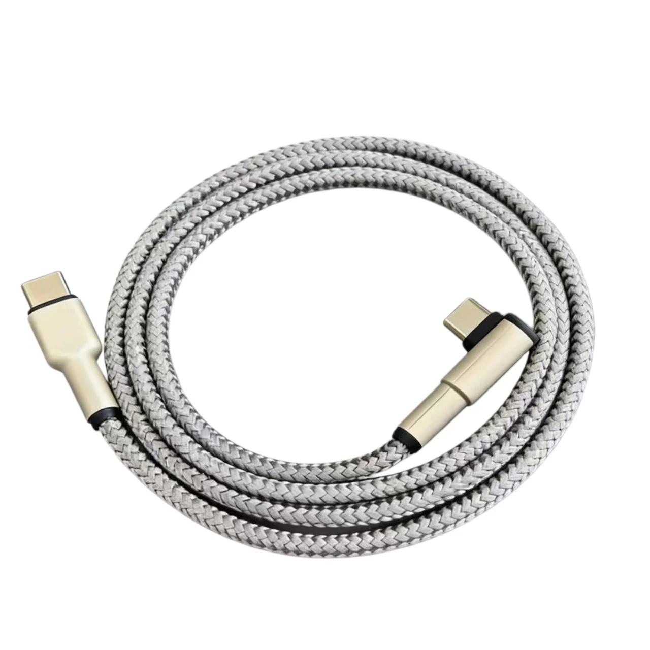 100W USB-C zu C Kabel 90 Grad Rechtwinklig Typ-C Schnellladekabel Nylon-Ummanteltes Datensynchronisationskabel für Samsung Pixel Xiaomi