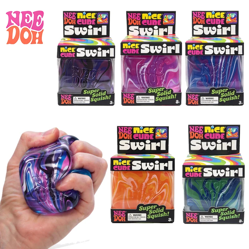 Needoh Nice Cube Swirl Fidget Relief Sensory Toy Nice Ice Cube Maltose Slow Rebound Stress Squeeze Toy For Adult ADHD Autism ﻿