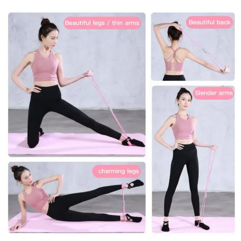 8 Word Chest Expander Rope Resistance Bands Yoga Fitness Resistance Workout Muscle For Exercise Fitness elastici in gomma