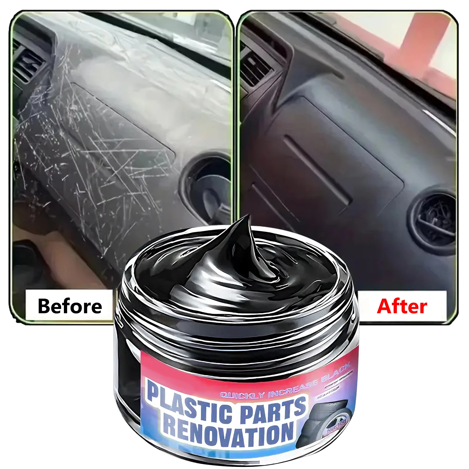 Car Interior Plastic Leather Scratch Repair Paste Automotive Polishing Wax Repair Anti-Aging Paste Tires Seats Steering Wheel