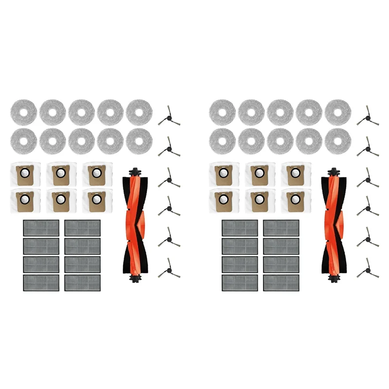 

AT43-2Set для Xiaomi Mijia Omni M40/D110CN, детали для пылесоса, основной ролик, боковая щетка, фильтр Hepa, швабра, тканевый мешок для пыли, аксессуары