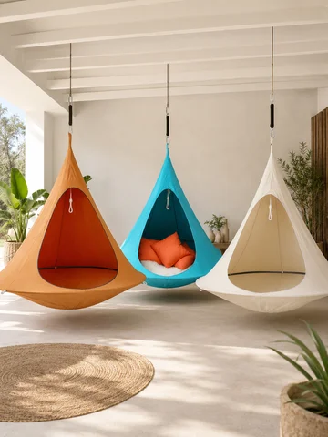 Hanging Chair Hammock, Portable Butterfly Shaped Swing Hanging Chair, 1200D Oxford Fabric Waterproof Casual Hanging Double Swing For Indoor Bedroom Living Room Decor, Outdoor Patio Garden And Camping