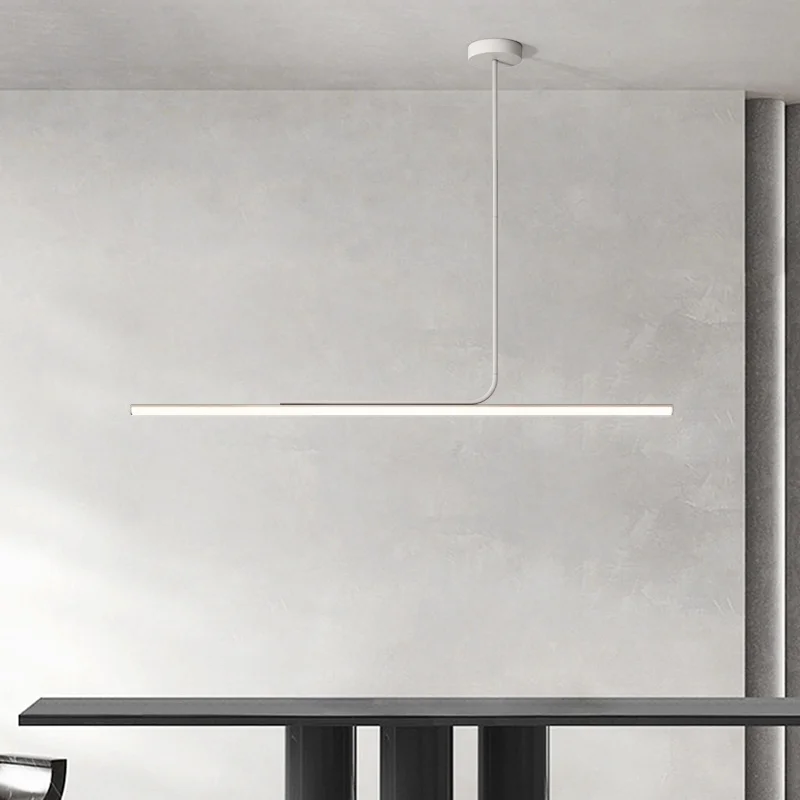 Imagem -05 - Modern Pendant Light Preto e Branco Lustres Led para Kitchen Island Bar Decorações para Casa Linha Reta Lâmpadas Pendant Luminárias