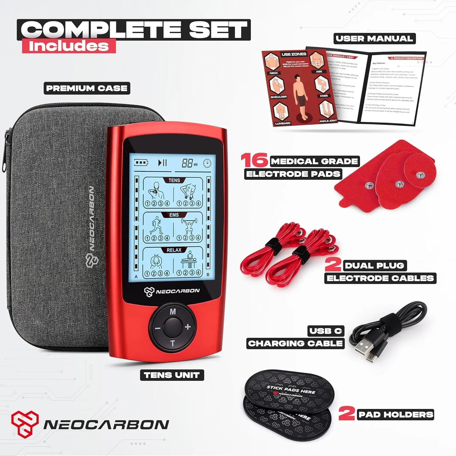 Electronic Muscle Stimulator for Shoulder, Neck, Back Pain Relief with Multiple Modes and Portable Design view 4