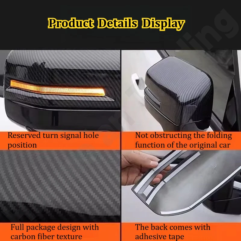 ل هافال H7/هافال دارجو 2021-2024 غطاء مرآة الرؤية الخلفية قذيفة/غطاء مرآة عكسية غطاء الزخرفية ملصق #2