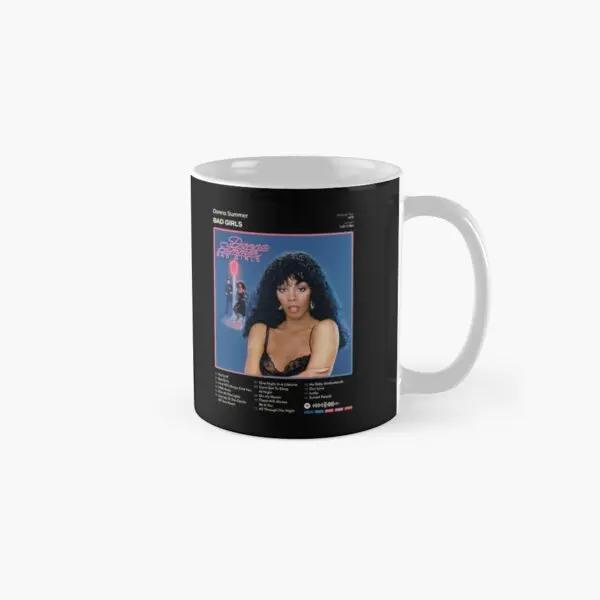 Donna Summer Bad Girls Tracklist Album  Mug Drinkware Tea Image Picture Design Simple Coffee Photo Cup Handle Round Printed