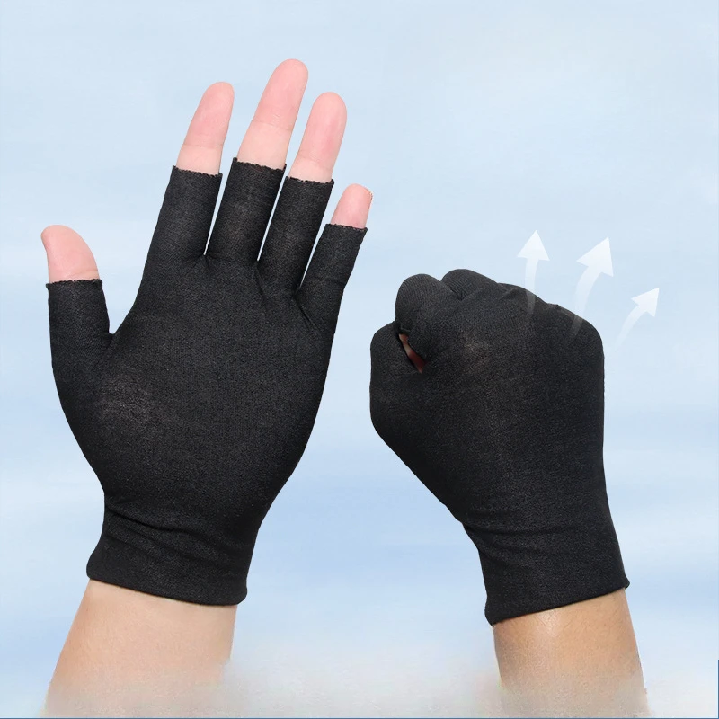 Anti UV Gloves Gel Professional Protection Gloves For ManicuresProtect Hands Nail Art Stretchy Fingerless Glove For Home Outdoor