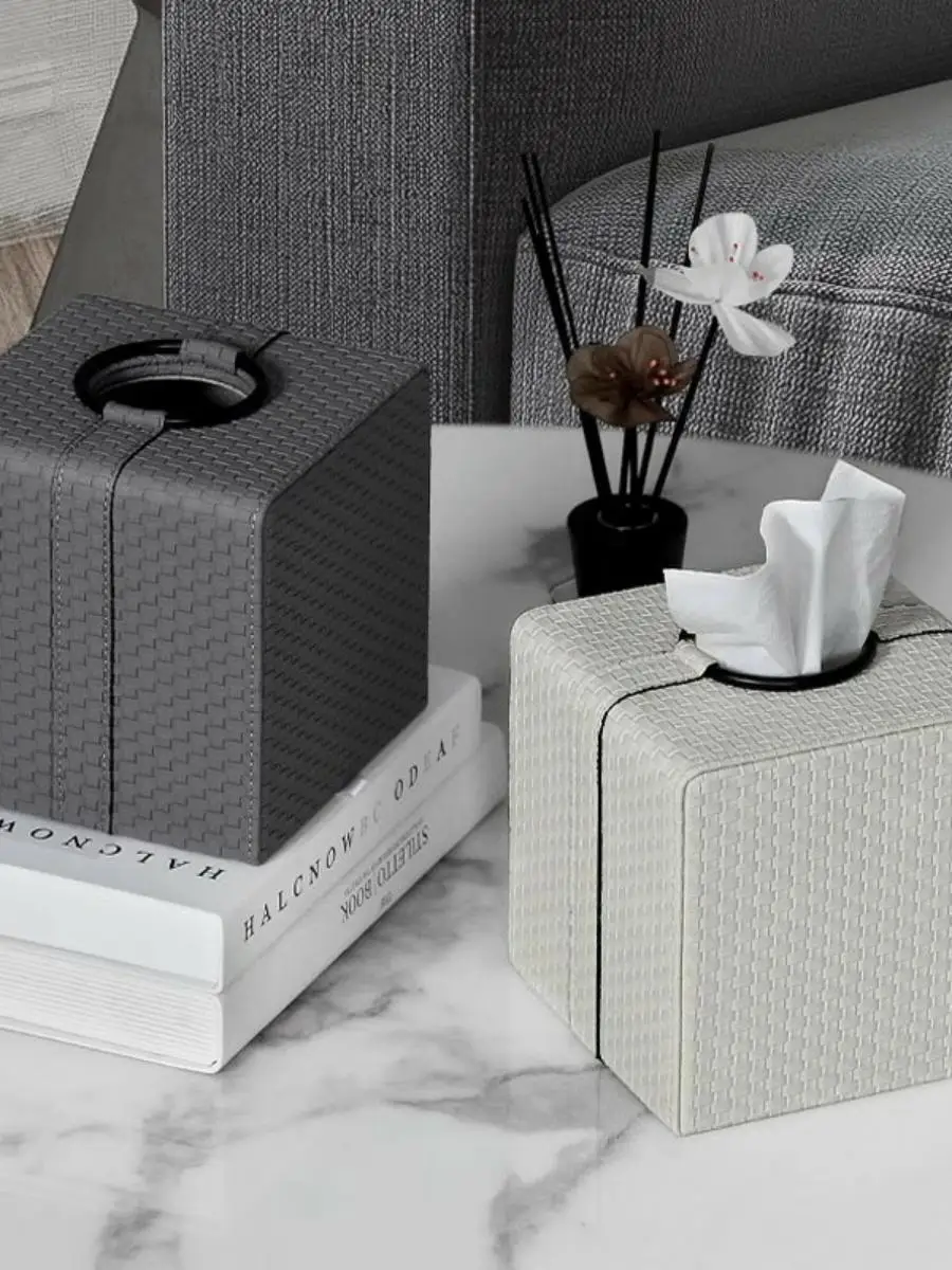 

Luxury Leather Tissue Box Holder for Living Room Coffee Table European Sle Creative Storage Box for Home Use Roll Paper Towel