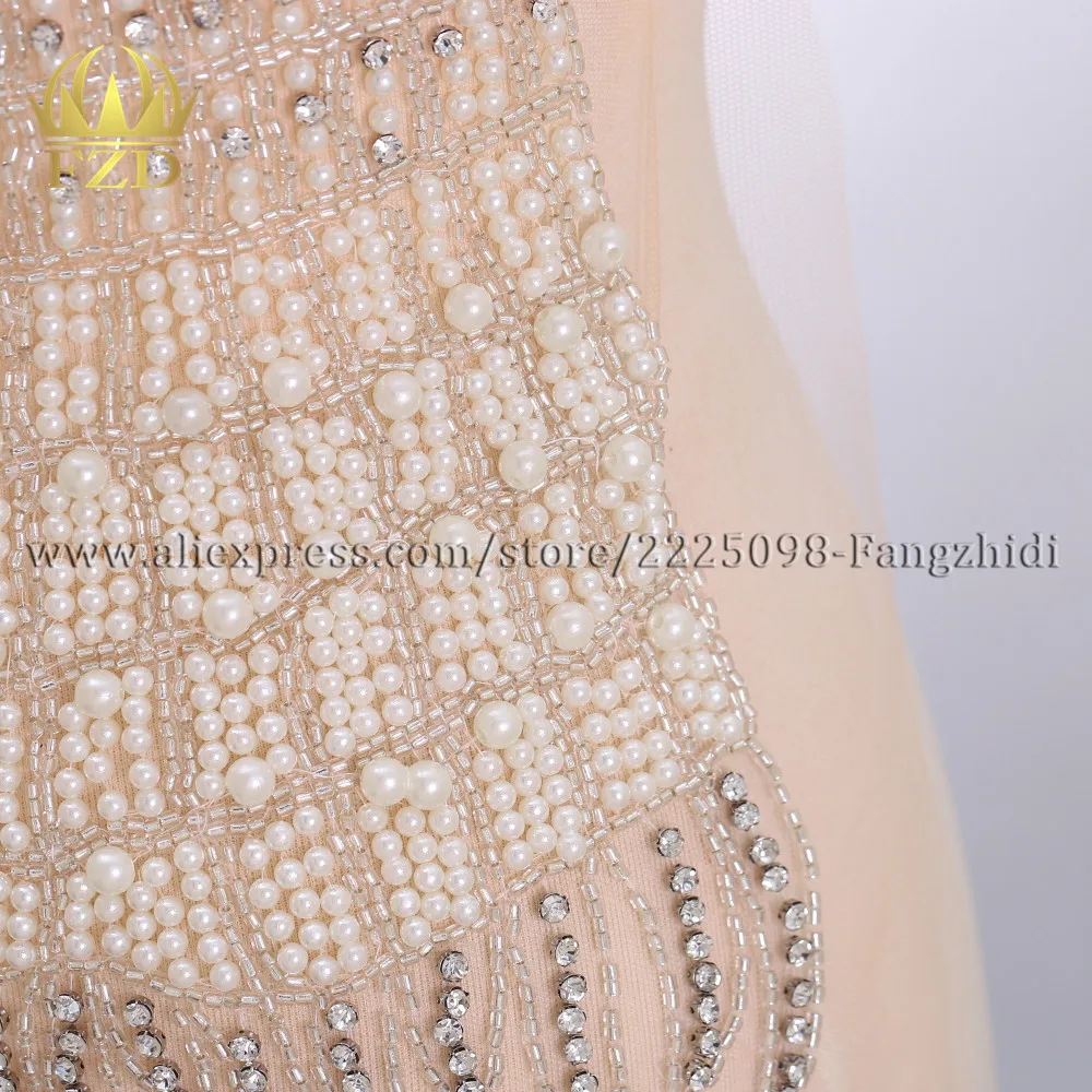 Imagem -06 - Fzd-white Pearl Body Patches para Vestidos de Casamento Strass Cristal Faça Você Mesmo Roupas Decorativas Tecido Moda Peça