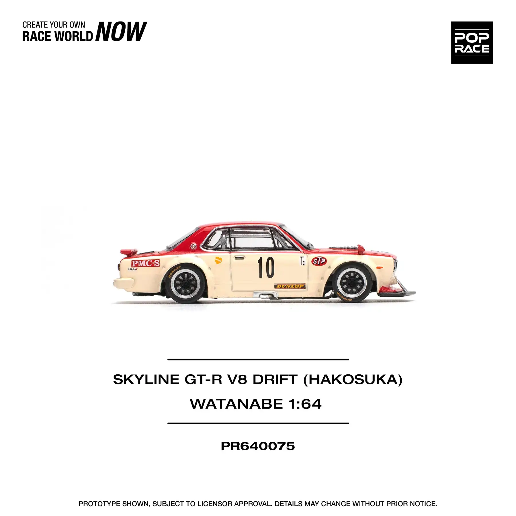 POP RACE 1:64 Nissan Skyline GT-R Hakosuka V8 Drift Watanabe Wheels Classic JDM Race Diecast Model Car In Stock Ready To Ship - view 5