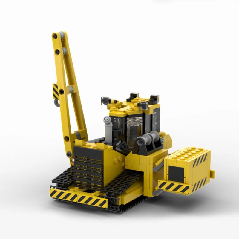 City Car Model MOC Building Bricks D65PX Engineering Cable Laying Machine Modular Technology Gifts Holiday Assemble Toy Display
