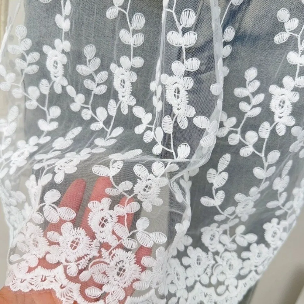 High Waist Lace Underskirt Slips Sweet Transparent Mesh Underskirt Slips Dress Embroidery Flower Short Lining Petticoat Women