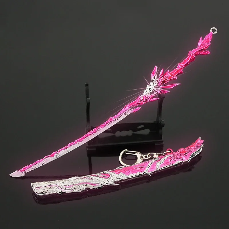 Naraka:Bladepoint Dragonforce Koi.Blossoms Katana Game Keychain Swords Butterfly Knife Katana Justina Gu Weapon Model Gifts Toys