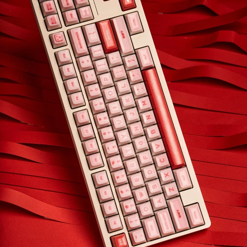 Imagem -03 - Pink Keycaps Conjunto para Teclado Mecânico Pbt Bicolor Moldagem por Injeção Keycaps Teclado Personalizado Perfil SA Acessórios