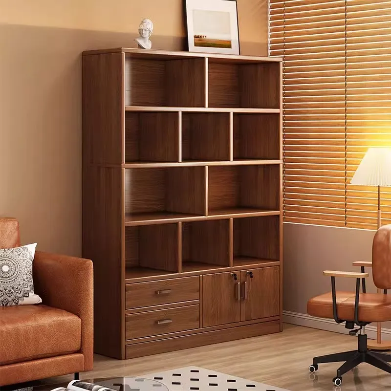 

study shelf bookshelf bookcase living room book storage cabinet household cabinet against the wall with cabinet door bookshelf