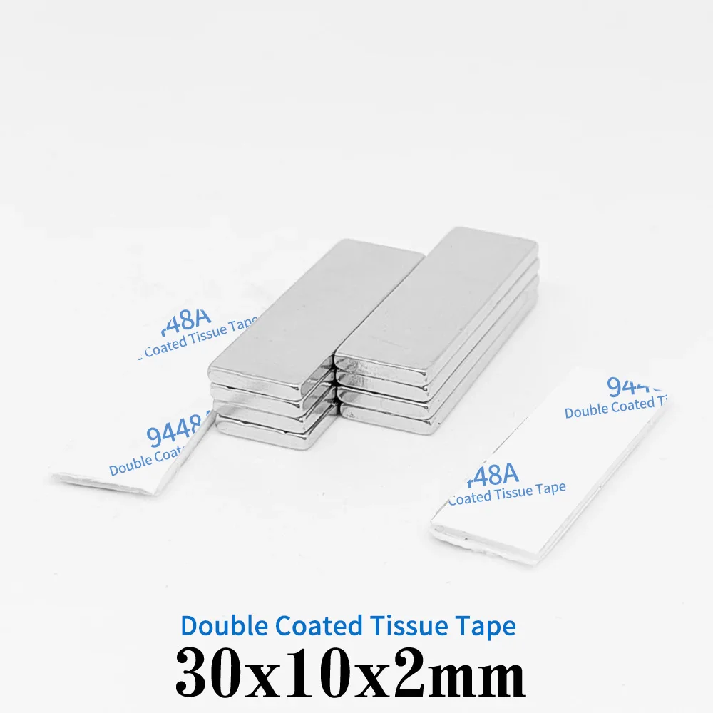 

5/10/20/30/50/100PCS 30x10x2mm Block Magnets 30x10x2 Rectangular Rare Earth Neodymium Magnet With 3M Self - Adhesive 30*10*2