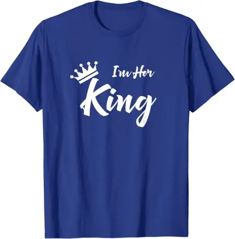 Ich bin ihr König Lustiges T-Shirt für Freund und Freundin Y2k Personalisiertes T-Shirt mit der Aufschrift „Ich bin seine Königin“ Geschenk für Frau, Mann, Jahrestag Kleidung – Detail 16