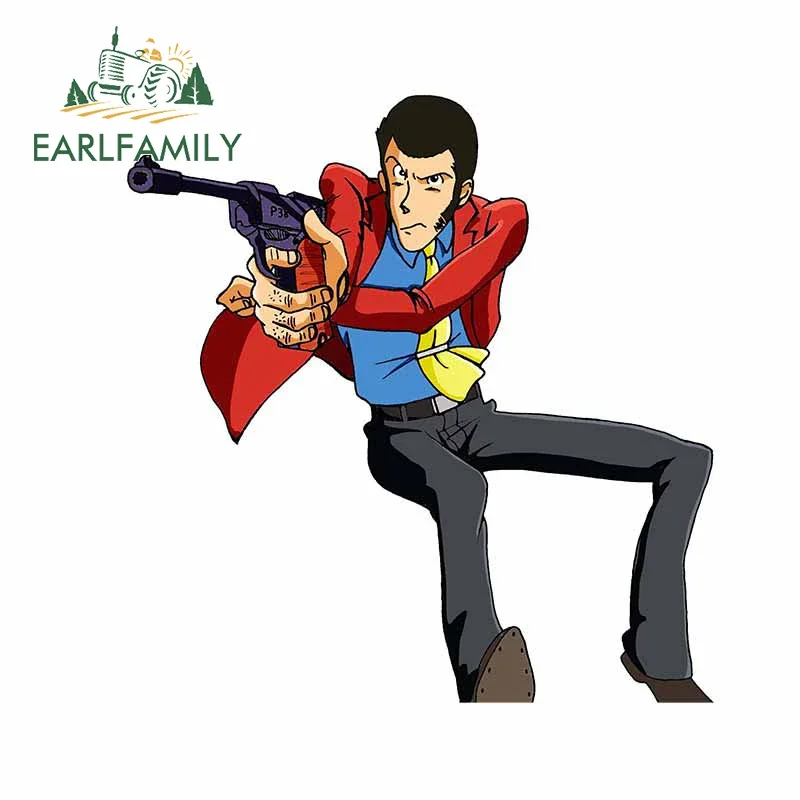 Earlfamily เซิร์ฟบอร์ดไวนิลสติกเกอร์รถอะนิเมะน่ารัก13ซม. ตกแต่งรถจักรยานยนต์อะนิเมะกำหนดลายพิมพ์กันน้ำได้