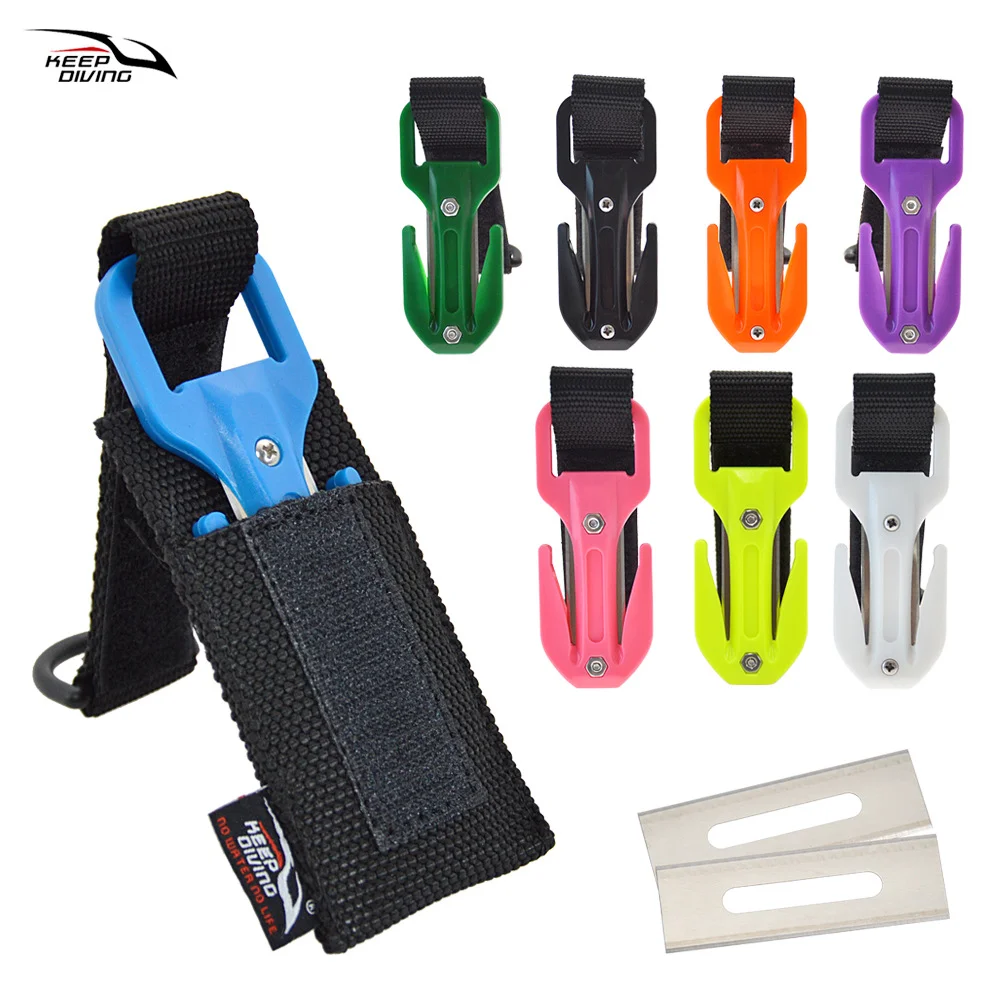 420J2 Stainless Steel Diving Line Cutter Multi-color Portable Diver-Specific Rope Cutter Rescue Knife