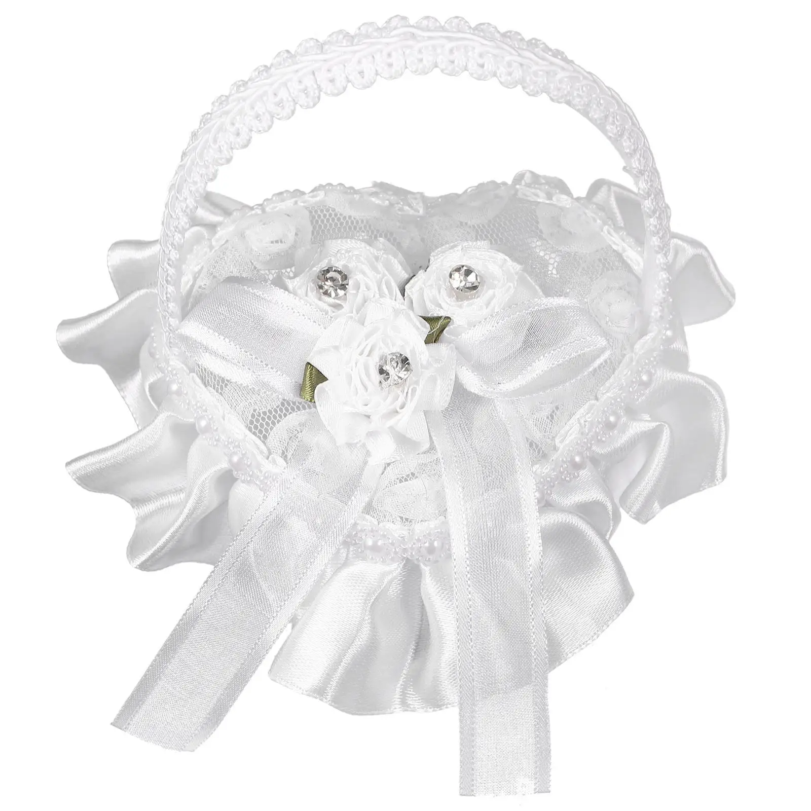 

Mini Lace Box Satin Heart Shape Wedding Ceremony Pillow Holder Decor Party Jewelry Storage Display Box