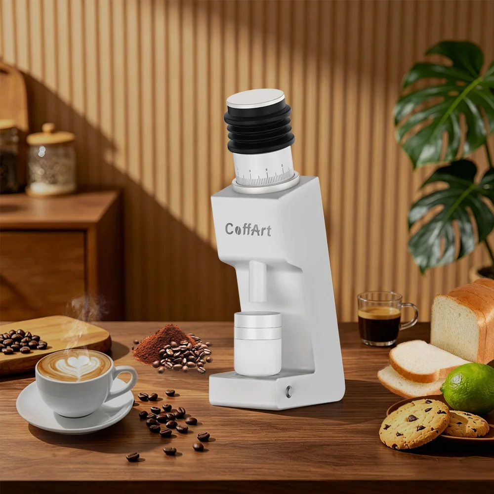 

BioloMix Professional Coffee Grinder with Stepless Adjustment & Anti-Static Tech, Low Retention Espresso Grinder, 7-core 48mm