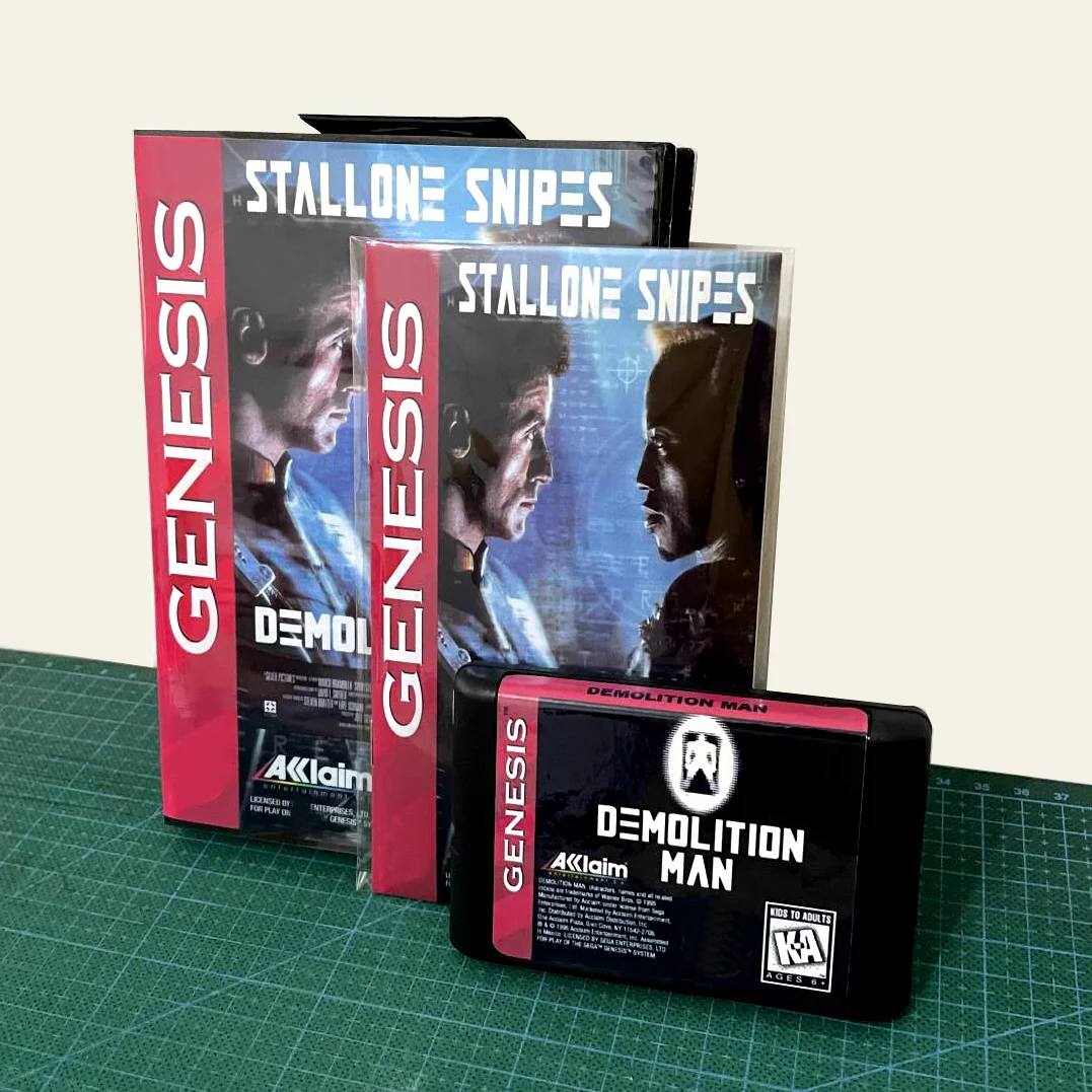New Arrival Demolition Man With Box And Manual 16bit MD Game Card For Sega Mega Drive For Genesis