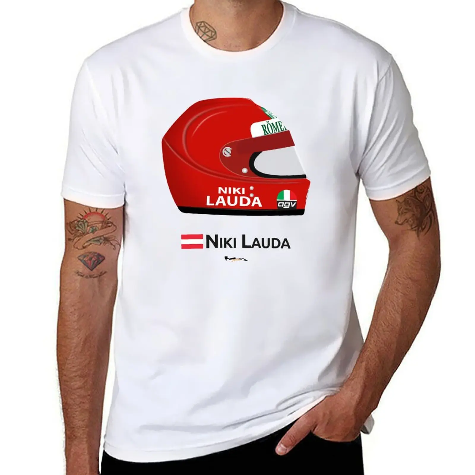 

Niki Lauda - 1976 AGV Helmet T-Shirt t shirts for man graphic funny t shirt man plain t shirts for man cotton soft T-Shirt