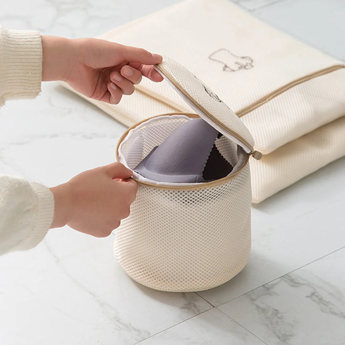 

6 pcs Wash Care Bag Set Thickened Mesh Laundry Organizer For Delicates Bra Underwear Sweater Coat Pants Knitwear Protection