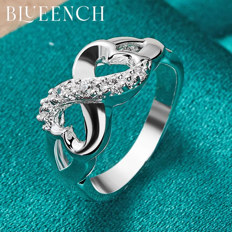 

Blueench 925 Sterling Silver Zircon Bow Ring For Women Proposal Wedding Party Fashion Glamour Jewelry