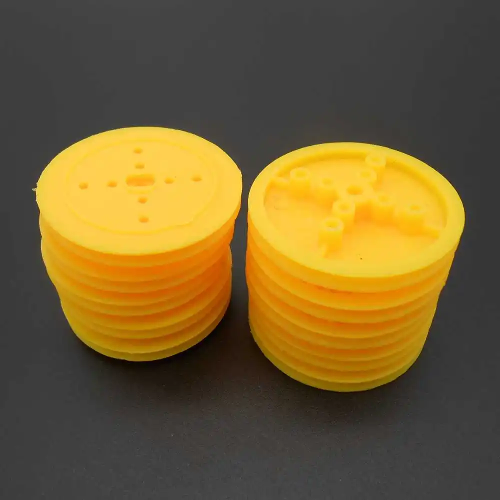 20Pcs/Lot DIY 36MM Pulley Plastic Gears Toy Wheels Concave Dia.36mm TH=4mm Bore Hole Aperture 3MM 2.9MM 3A 363A2AB Tight Yellow