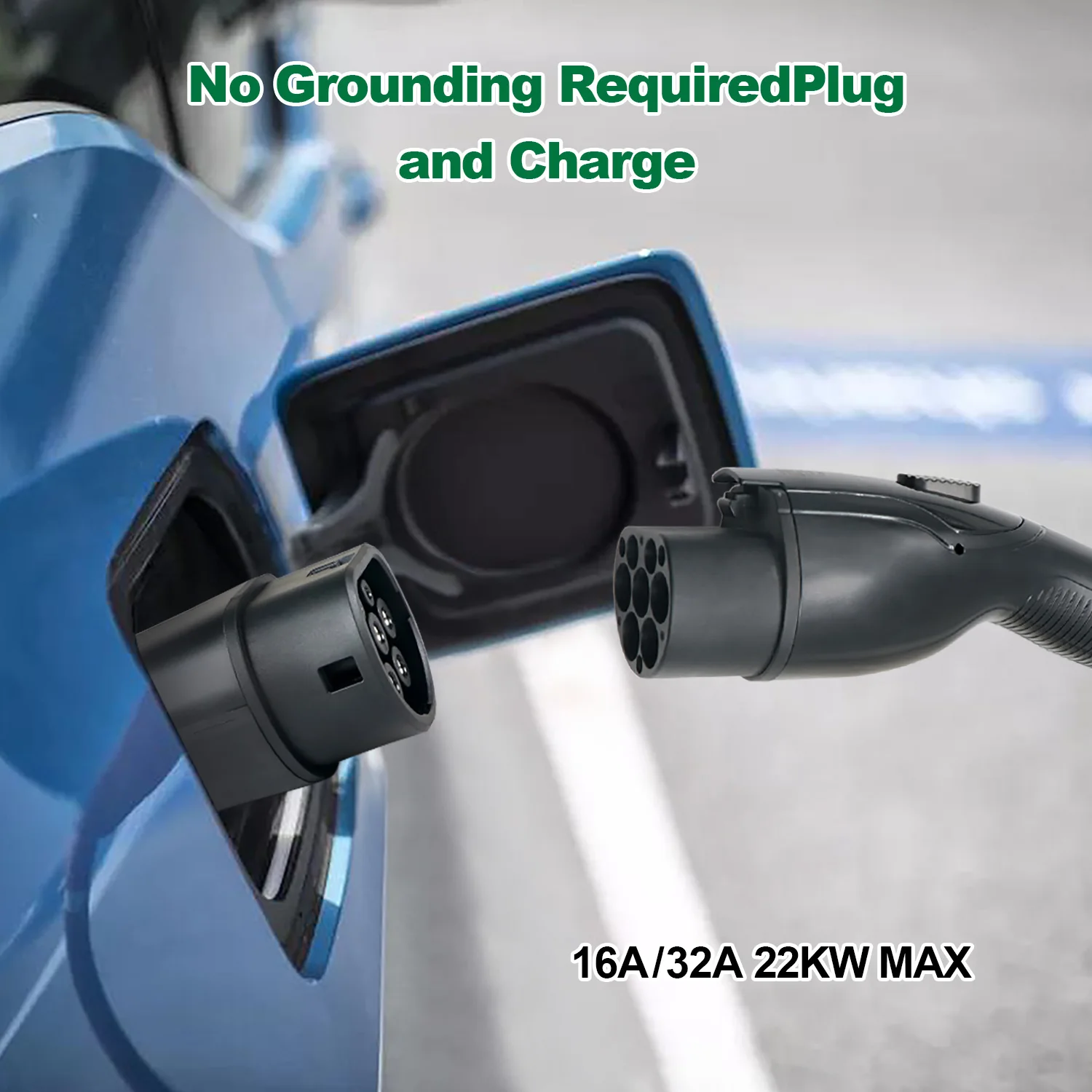 Isigma 7.2/22KW 32A GB/T To Type 2 EV Charger Converter  GB To IEC 62196 Type2 Adaptor For Electric Vehicle Connector