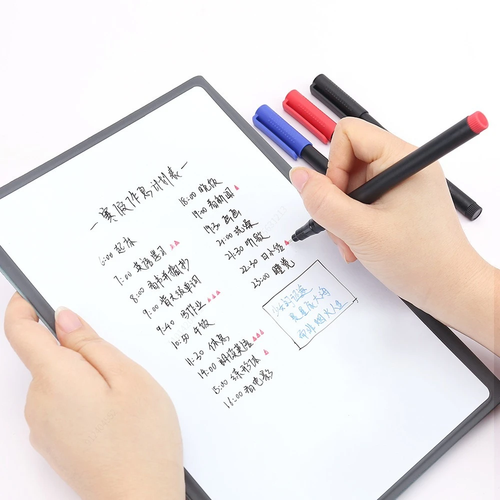 

4-10 шт. стираемая ручка для доски 0,5/1,0 мм с тонкими точками, черные/синие/красные чернила, маркер для доски, школьные и офисные художественные письменные принадлежности