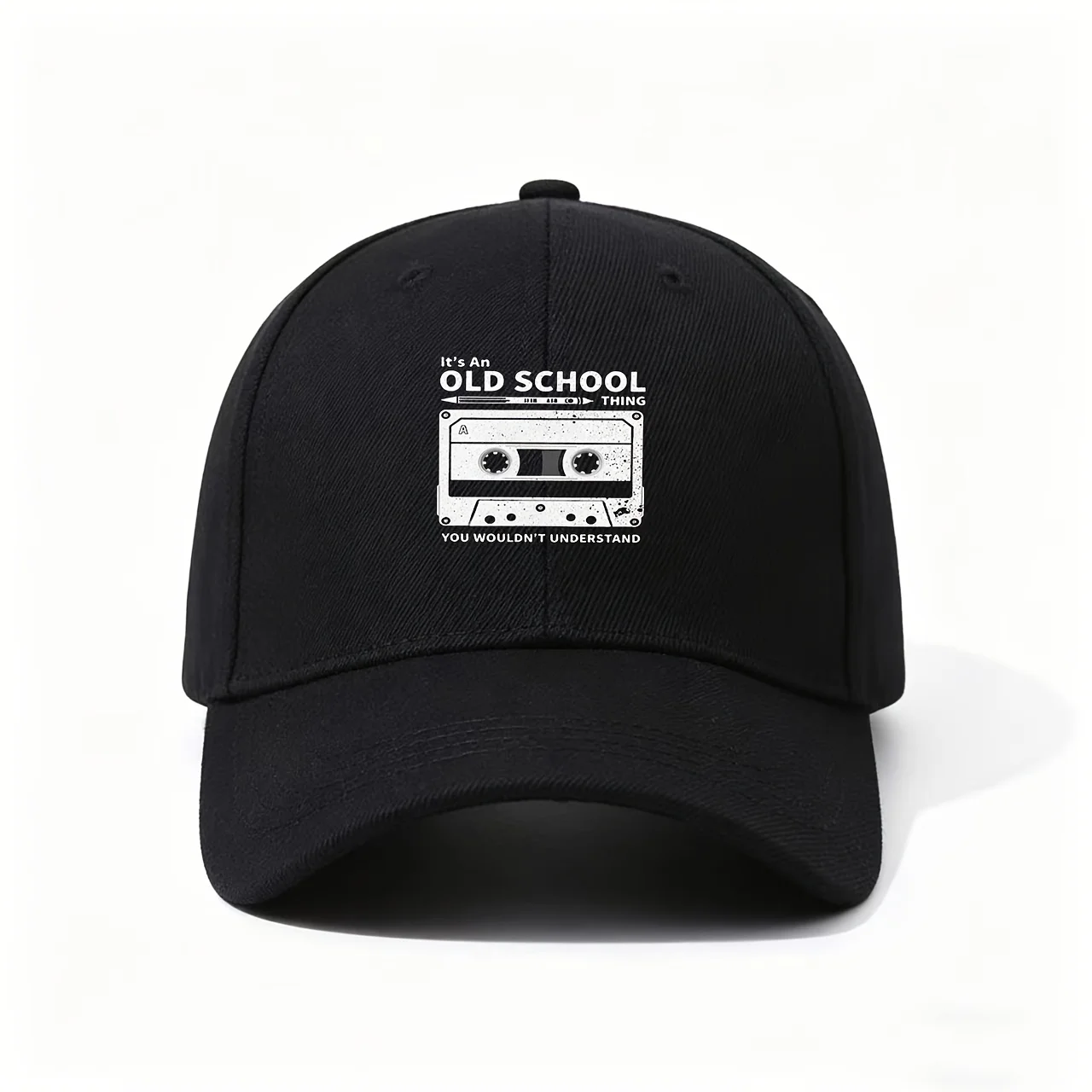 Retro Cassette Tape Baseball Cap - Adjustable Lightweight Suitable for Hip-Hop Music Lovers, Vintage Audio Tape Print, Nostalgic