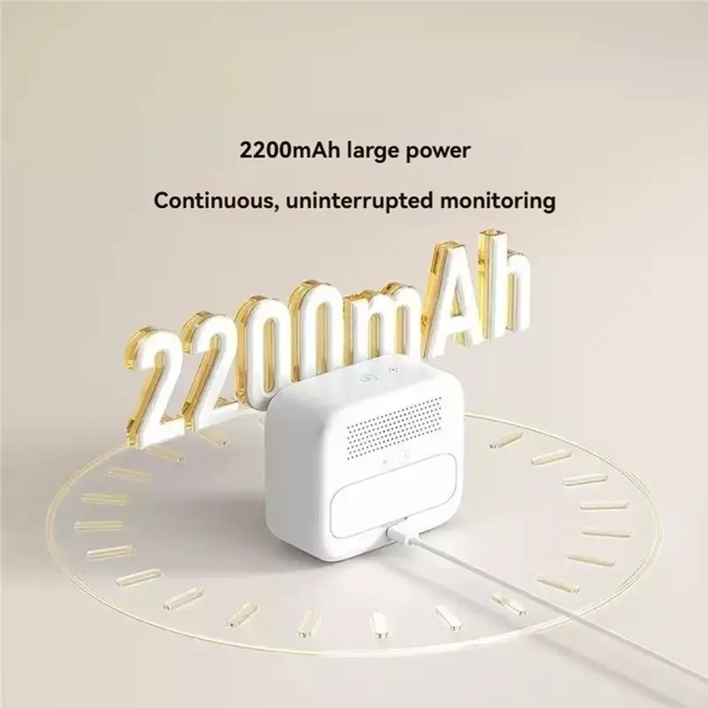 ABKL-Portable CO2 Monitor NDIR Sensor Air Quality Detector With Temperature Humidity Sensor Clock Rechargeable CO2 Meter F