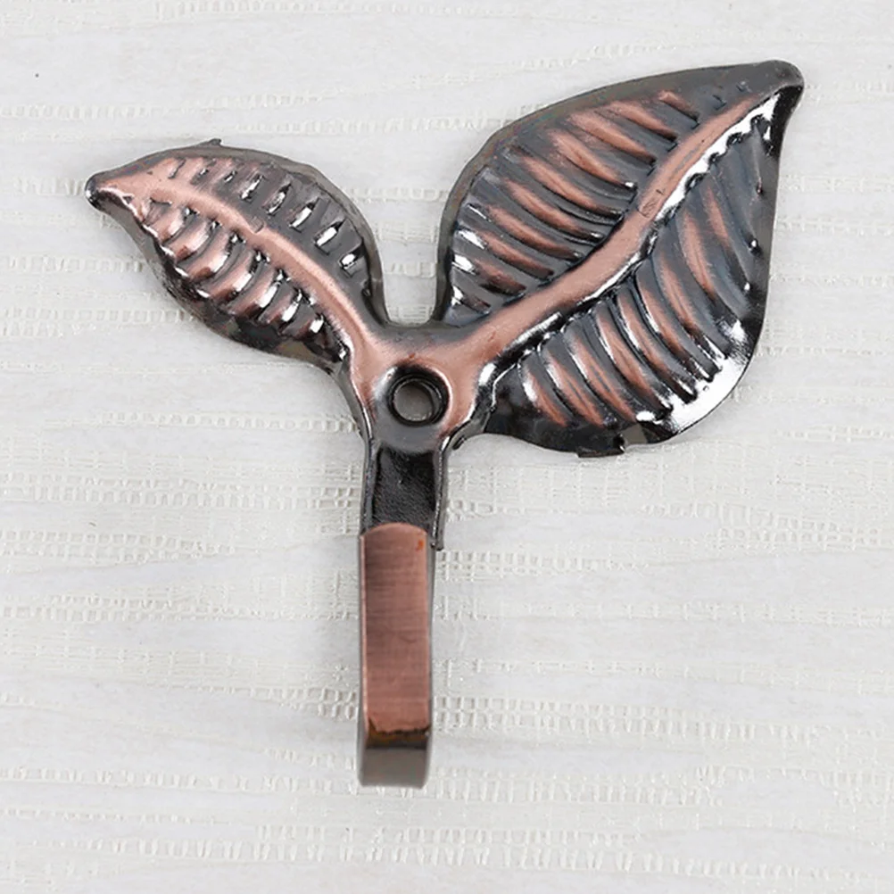

4pcs Leaf Shape Curtain Hooks Wall Mount Decorative Metal Hook For Towels Hats Bags Keys Home Decoration Accessories