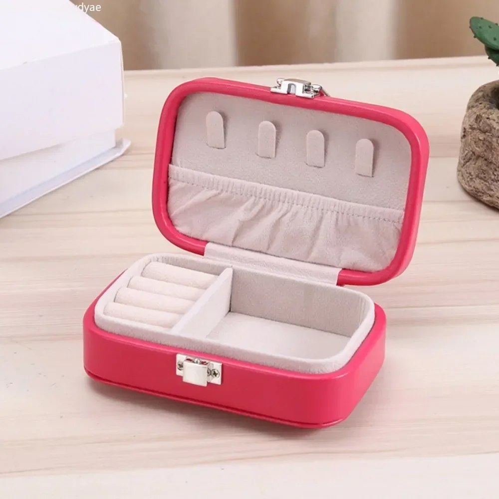 Portable Jewelry Box Jewelry Organizer Display Travel Jewelry Case Boxes Button Leather Storage Zipper Jewelers Joyero