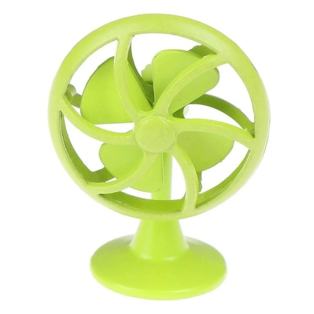 Creative 1:12 Scale Dollhouse Electric Fan Vintage Retro Doll Fan Furniture 4 Fan Blades Living Scene Mini Fan Model Girls Gift