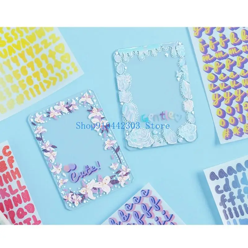 L4MD Colorful Letter Number Sticker Waterproof PVC Scrapbooking Sticker For Journaling Notebook Planner Phone Case Decoration