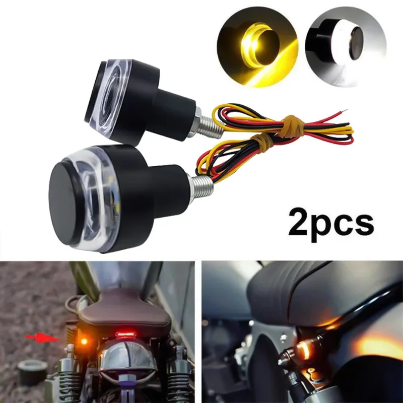 2 motorcycle LED Motorcycle turn end turn light white yellow flash handle flash side sign light lighting